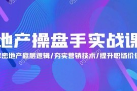 实战创业项目项目，地产 操盘手实战课：解密地产底层逻辑/夯实营销技术/提升职场价值