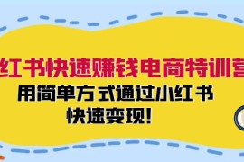 每天（12133期）小红书快速赚钱电商特训营：用简单方式通过小红书快速变现！08-14中创网