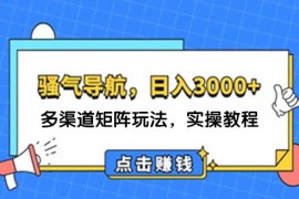 每日（12255期）日入3000+骚气导航，多渠道矩阵玩法，实操教程08-21中创网