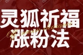 每天灵狐送祈福，视频号涨粉新方法，分成计划，橱窗带货3种收益到手，日入1k+【揭秘】09-18冒泡网