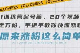 实战AI训练营起号篇，20个视频搞定万粉，手把手教你快速涨粉03-26冒泡网