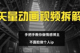 热门项目矢量动画视频全拆解手把手教你做情感博主不露脸做个人ip【揭秘】便宜08月07日冒泡网VIP项目