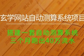 很火热门给力项目项目，玄学网站自动测算系统项目：搭建一套自动测算系统，三个月跑出40万流水