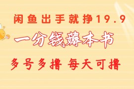 最新热门给力项目项目，一分钱薅本书 闲鱼出售9.9-19.9不等 多号多撸  新手小白轻松上手