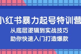 赚钱项目（13003期）小红书暴力起号训练营，从底层逻辑到实战技巧，助你快速入门打造爆款10-17中创网