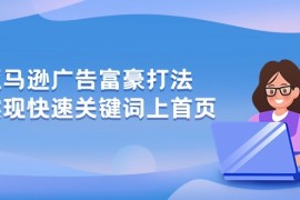 最新跨境电商项目，亚马逊广告 富豪打法，实现快速关键词上首页