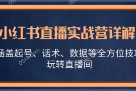 每天（13018期）小红书直播实战营详解，涵盖起号、话术、数据等全方位技巧，玩转直播间10-18中创网