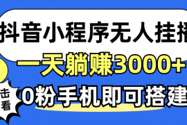 每天（12988期）抖音小程序无人直播，一天躺赚3000+，0粉手机可搭建，不违规不限流，小&#8230;10-16中创网