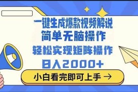 每天（14103期）2025最火蓝海项目十秒生成一键视频03-21中创网