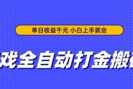 （14332期）游戏全自动打金搬砖，单日收益千元，小白上手就会