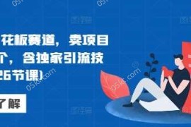 简单项目网创天花板赛道，卖项目月入6个，含独家引流技术(共26节课)12-06冒泡网