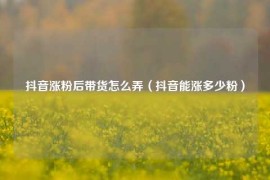 抖音涨粉后带货怎么弄（抖音能涨多少粉）