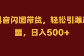 赚钱项目抖音闪图带货，轻松引爆流量，日入几张【揭秘】10-10冒泡网