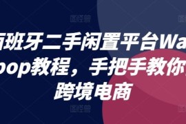 最新项目西班牙二手闲置平台Wallapop教程，手把手教你做跨境电商便宜07月11日冒泡网VIP项目