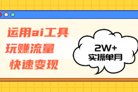 简单项目（12955期）运用AI工具玩赚流量快速变现实操单月2w+10-13中创网