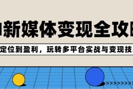 实战（12277期）AI新媒体变现全攻略：从定位到盈利，玩转多平台实战与变现技巧08-24中创网