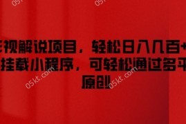 简单项目影视解说项目，轻松日入几百+，可挂载小程序，可轻松通过多平台原创【揭秘】便宜07月16日冒泡网VIP项目