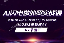 热门跨境电商项目，AI闪电做外贸实战课，外贸建站/开发客户/内容营销/从0到3做外贸AI-62节