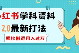 手机项目（14357期）小红书学科类2.0最新打法，照抄搬运月入过万02-28中创网