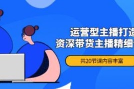 峨眉派郭襄+芷若·运营型主播打造课，资深带货主播精细化讲解