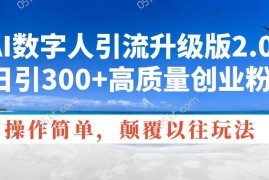 实战（14012期）AI数字人引流升级版2.0，日引300+高质量创业粉，操作简单，颠覆以往玩法01-21中创网