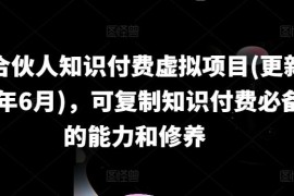 简单项目IP合伙人知识付费虚拟项目(更新24年6月)，可复制知识付费必备的能力和修养便宜07月08日冒泡网VIP项目