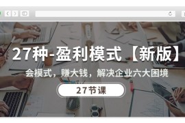 热门创业项目项目，27种-盈利模式【新版】会模式，赚大钱，解决企业六大困境 (27节课)