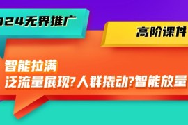 很火国内电商项目，2024无界推广 高阶课件，智能拉满，泛流量展现→人群撬动→智能放量-45节