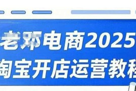 热门项目2025淘宝开店运营教程直通车，直通车，万相无界，网店注册经营推广培训视频课程03-03冒泡网