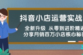 实操抖音小店项目，抖音小店运营实战班，全新升级 从零到进阶精通 分享月销百万小店核心秘密