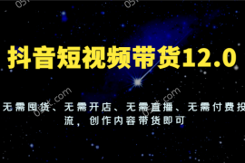 实战抖音短视频带货12.0，无需囤货、无需开店、无需直播、无需付费投流，创作内容带货即可便宜07月13日福缘网VIP项目