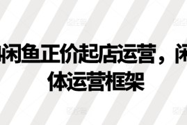 2024最新2024闲鱼正价起店运营，闲鱼整体运营框架11-08冒泡网