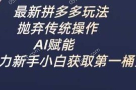 热门项目最新拼多多玩法，抛弃传统操作，AI赋能，助力新手小白获取第一桶金03-21冒泡网