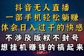 2024直播玩法项目，抖音无人直播技巧揭秘，为什么你的无人天天封号，我的无人日入上千，还...