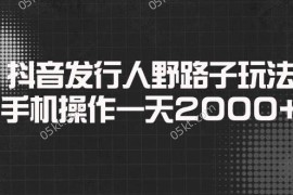 最新项目（14068期）抖音发行人野路子玩法，手机操作一天2000+02-01中创网