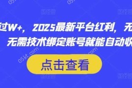 创业项目月入过W+，2025最新平台红利，无需本金、无需技术绑定账号就能自动收米03-19冒泡网