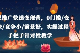 最新项目小说推广快速变现营，0门槛/变现快/竞争小/前景好，实操过程手把手针对性教学便宜07月26日冒泡网VIP项目