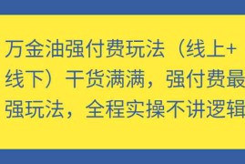 创业项目万金油强付费玩法（线上+线下）干货满满，强付费最强玩法，全程实操不讲逻辑09-29福缘网