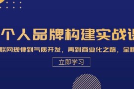 简单项目个人品牌构建实战课：从互联网规律到气质开发，再到商业化之路，全程解析10-22福缘网