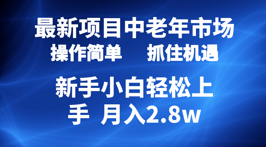 实战热门给力项目项目, 2024最新项目,中老年市场,起号简单,7条作品涨粉4000+,单月变现2.8w