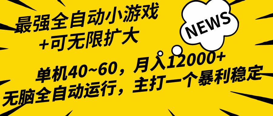 实操热门给力项目项目,2024最新全网独家小游戏全自动,单机40~60,稳定躺赚,小白都能月入过万