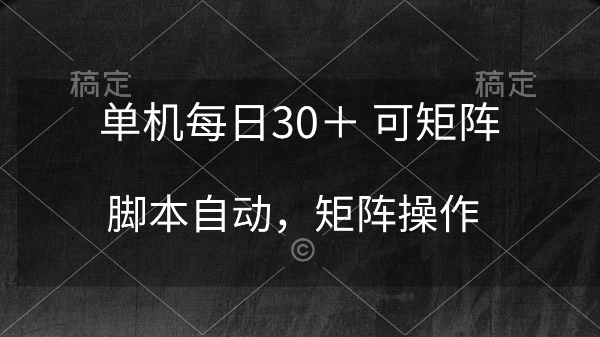 很火热门给力项目项目,单机每日30+ 可矩阵,脚本自动 稳定躺赚