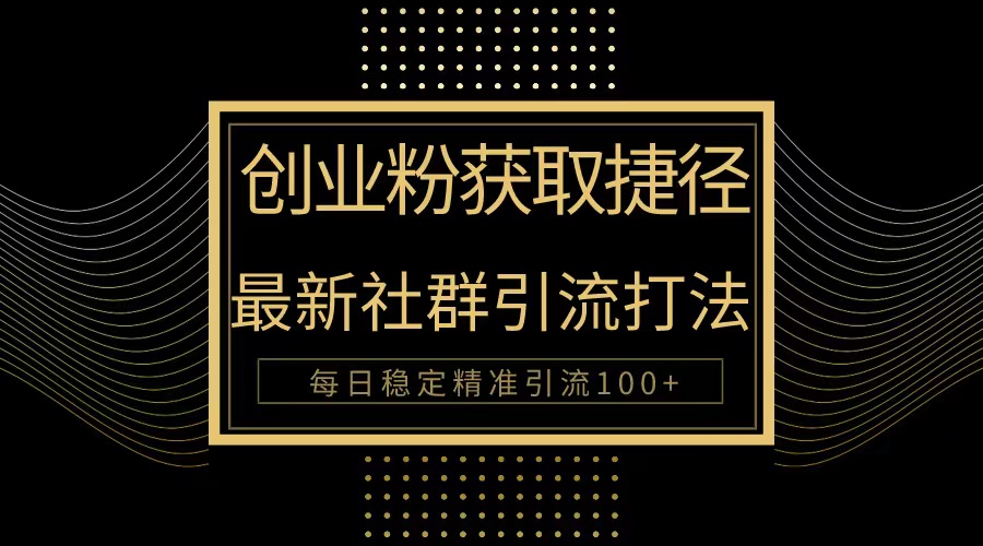 实操引流-涨粉-软件项目,创业粉捷径!最新被动引流方法大揭秘,实现每日100+精准引流