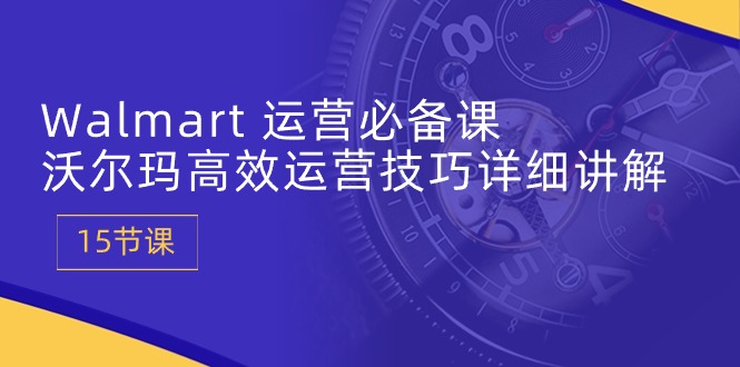 很火跨境电商项目,Walmart 运营必备课:沃尔玛高效运营技巧详细讲解 (15节课)