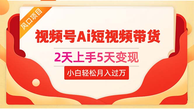 2024短视频运营项目,2天上手5天变现视频号Ai短视频带货0粉丝0基础小白轻松月入过万